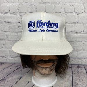 Vintage Trucker Hat Mesh Cap Snapback White Fording Coal Limited MILFRED Lake Op